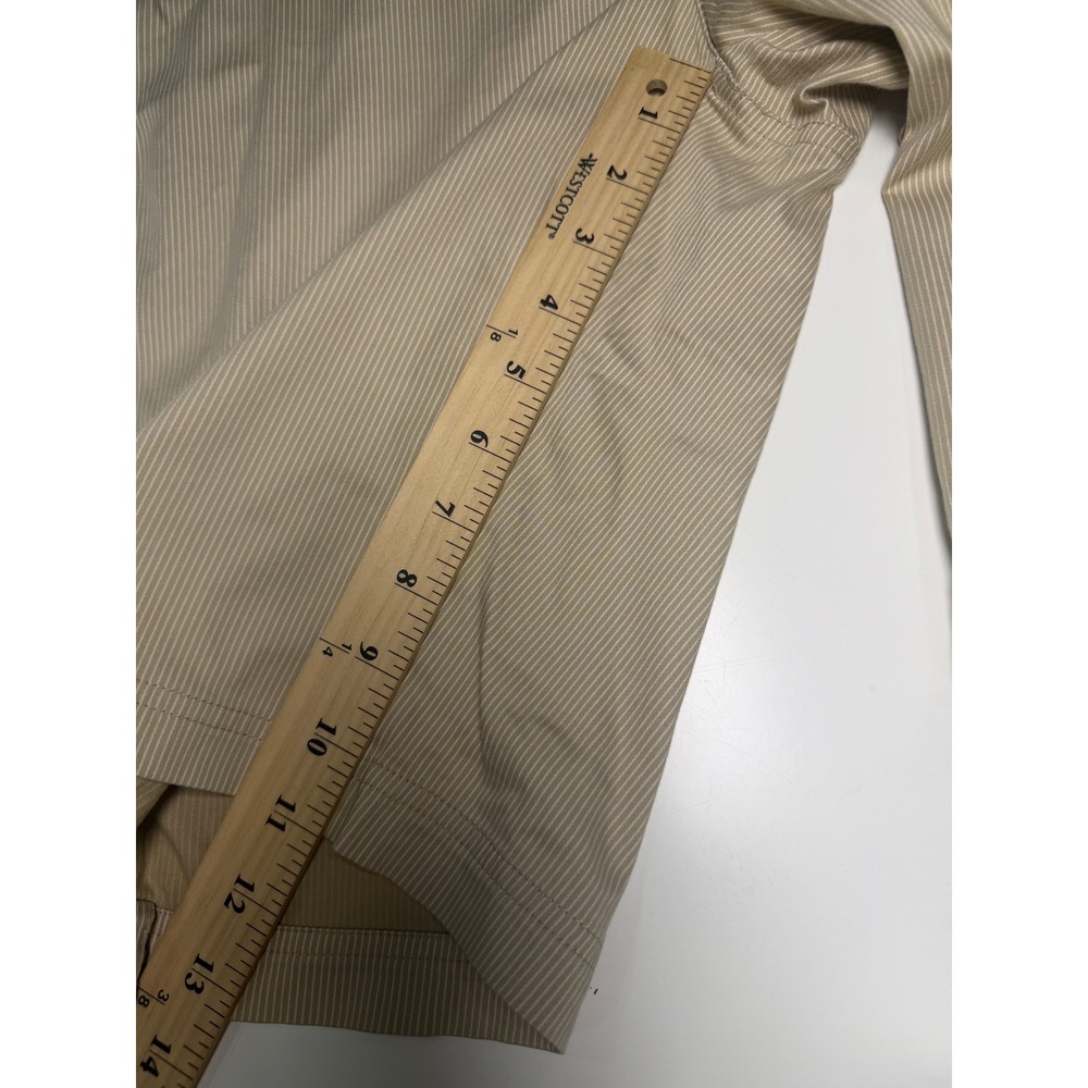 Chicos Additions Tan Pinstripe Bermuda Shorts Womens 0.5 Short Stretch Cotton - Picture 7 of 10